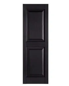 Premier Raised Panel Extended-Length Exterior Decorative Window Shutters, Black - 15 x 39 in., Extended-Length Window Shutters