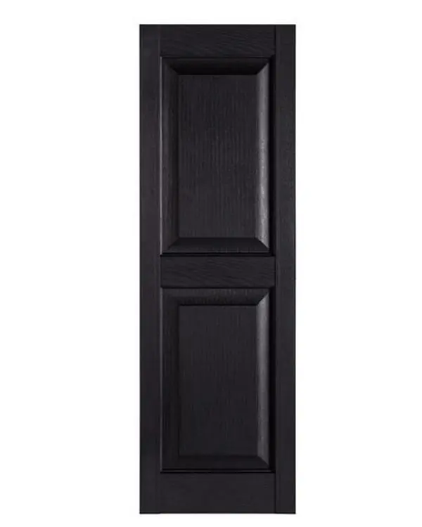 Premier Raised Panel Extended-Length Exterior Decorative Window Shutters, Black - 15 x 39 in., Extended-Length Window Shutters
