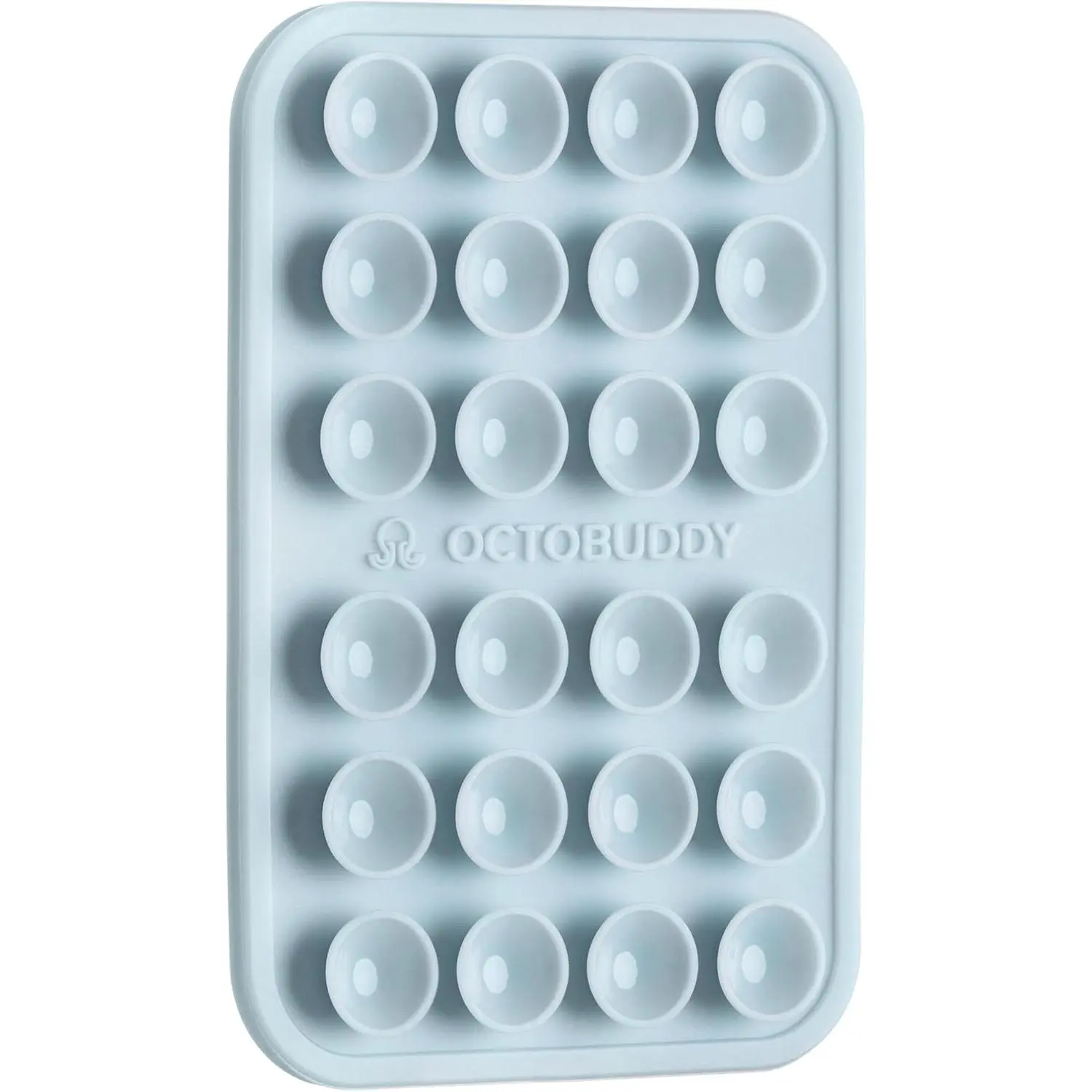 OCTOBUDDY Classic Compact Silicone Suction Phone Case Adhesive Mount - Hands-Free Strong-Grip Holder for Selfies, Videos - iPhone, Android Compatible - 2.25in x 3.25in, Baby Blue