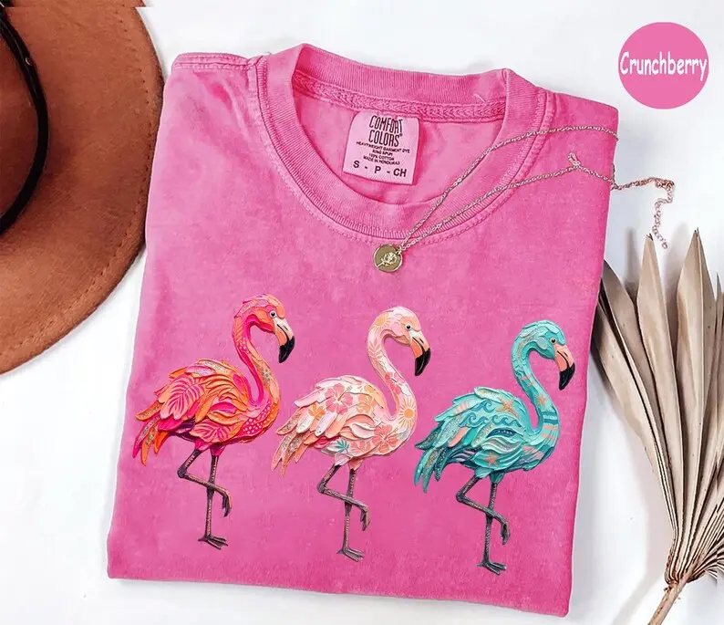 Comfort Colors Flamingo Summer Shirt, Hello Summer Flamingo Tee, Beach Vacation T-Shirt, Cute Summer Graphic Shirt, Tropical Vacation Outfit