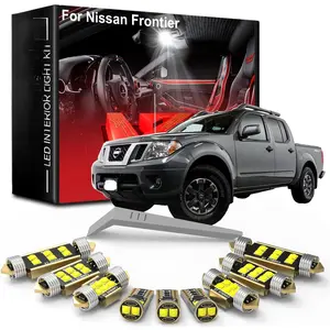 LED Interior Light Kit Package Replacement for Nissan Frontier 2005-2013 2014 2015 2016 2017 2018 2019 2020 2021, Super Bright 6000K White License Plate Bulbs + Install Tool