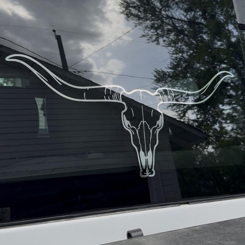 Long Horn Cow Skull Car/Truck Vinyl Decal Bumper Sticker