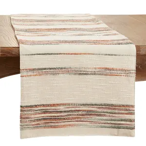 Saro Lifestyle Long Table Runner With Stripe Design, Multicolored, 16" x 72"