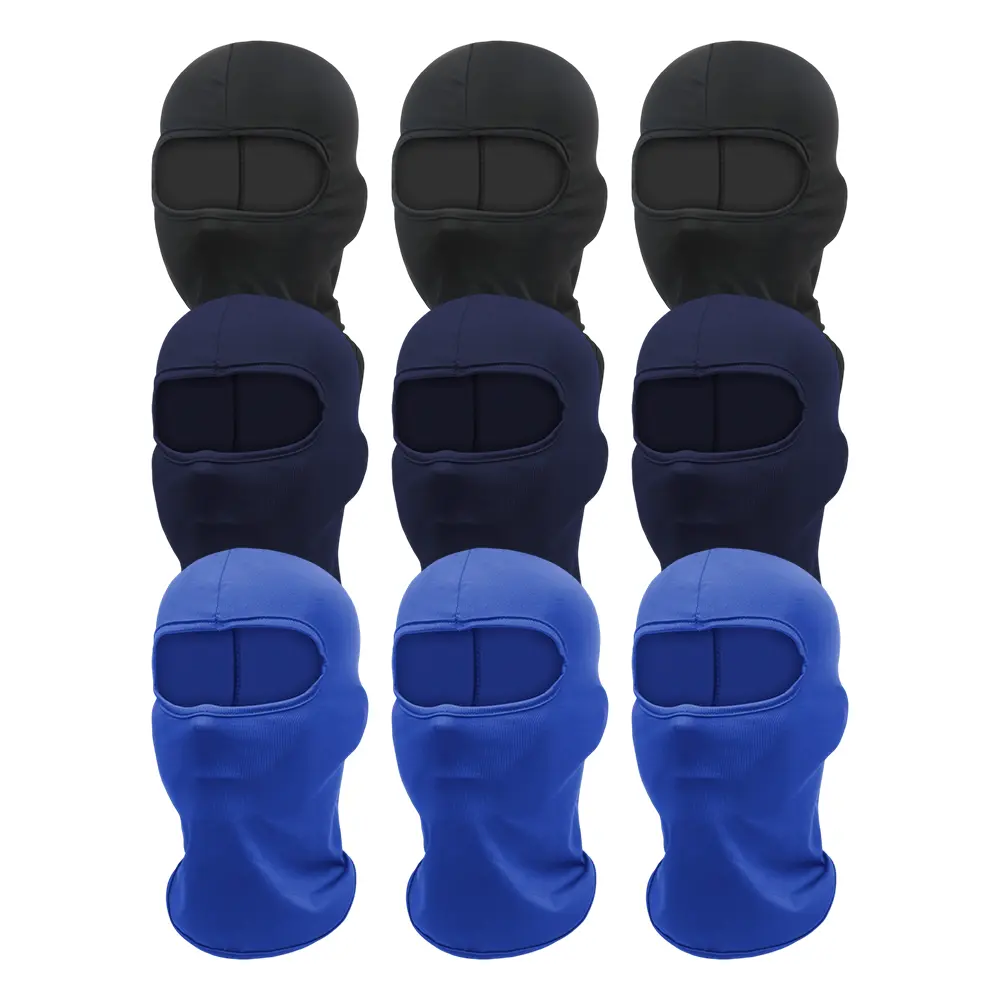 Adults' 9-Pack Balaclava Face Masks (45x26cm), Polyester Cooling UV Sun Protection Full Coverage Hood, Breathable Quick-Dry Fabric, Sweat-Dry Fast, Adjustable Easy-Wear Bright Colors, 9pack for Sharing, Outdoor Sports (Camping, Hiking, Running)