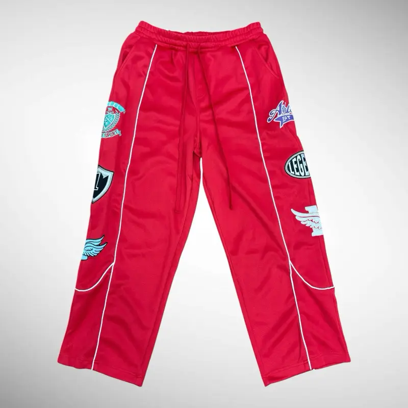 Men’s Baggy Streetwear Pants Graphic Patch Track Pants Relaxed Fit