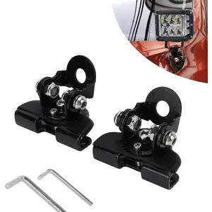 2PCS LED Light Bar Universal Mounting Bracket Adjustable A-Pillar Hood LED Work Lights Mount Bracket Clamp Holder Without Drilling Durable Material Vehicle Compatibility Easy Installation Protective Design Stainless Steel Strength