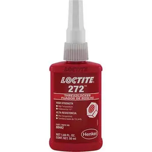 Loctite Series 272 High-Strength Red Liquid Threadlocker, 50 mL Bottle, 24 hr Full Cure Time, Hand Tool Compatible, 88442 Heat-Removal Threadlocking Formula