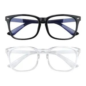 Blue Light Blocking Glasses - 2 Pack Computer Gaming Glasses for Women Men | Non-Prescription Anti Eyestrain Glasses | Clear Lens Nerd Reading Glasses