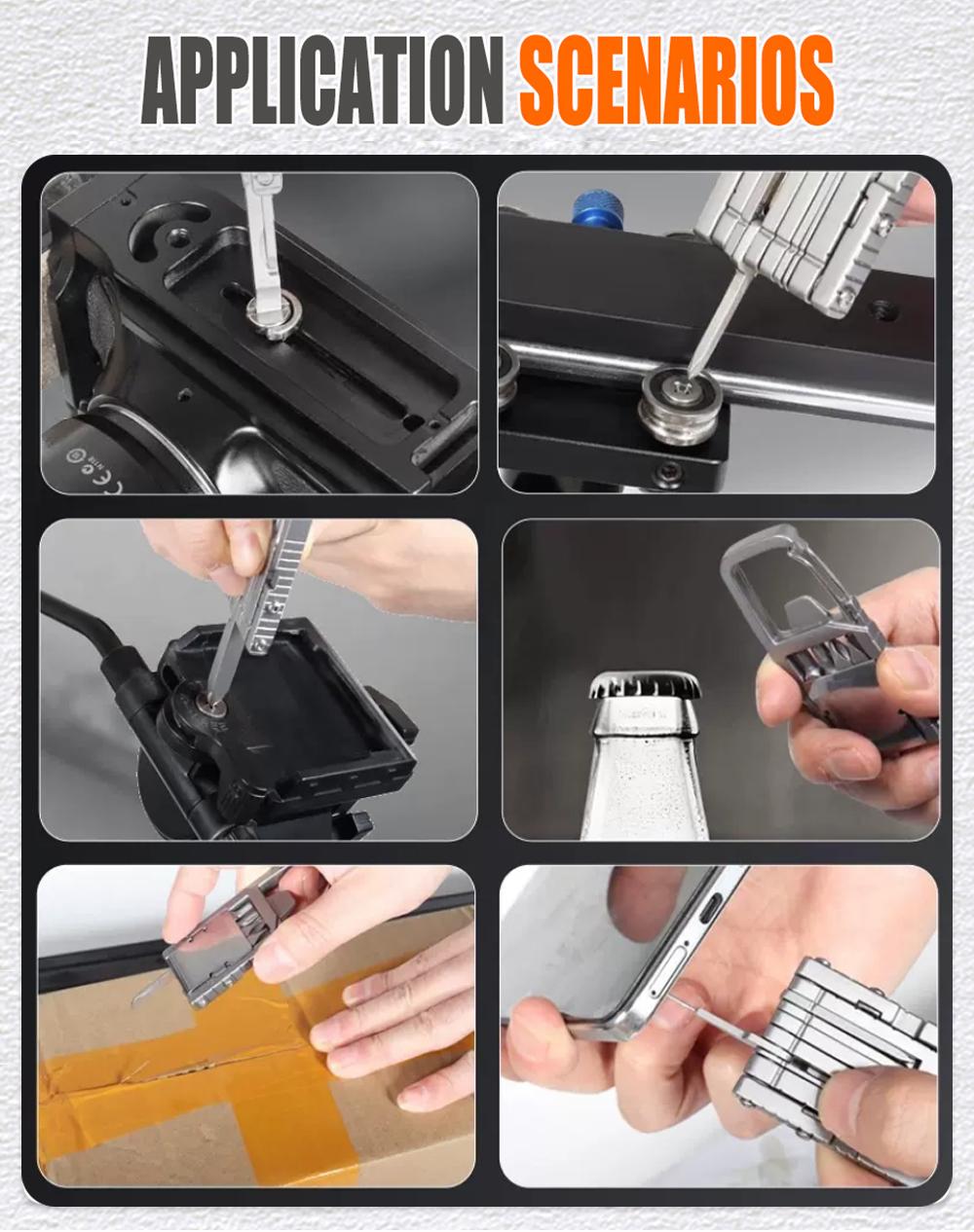 13 in 1 Multifunction Stainless Steel Tool Combination Folding Outdoor Tools Corkscrew Screwdriver Wrench Keychain