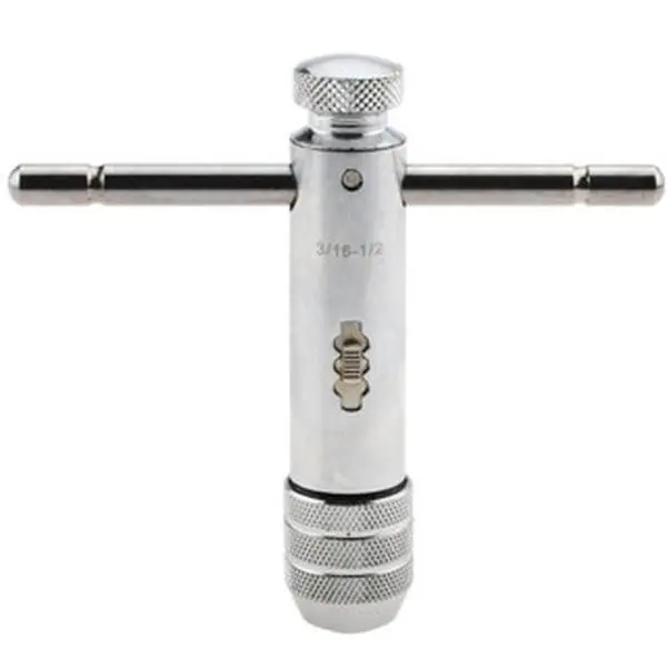 Value Collection Ratchet T-Handle Tap Wrench, 3/16 to 1/2 in Tap Capacity, 4-3/8 in Overall Length, Model TW/R/5-16, Ratchet Tap