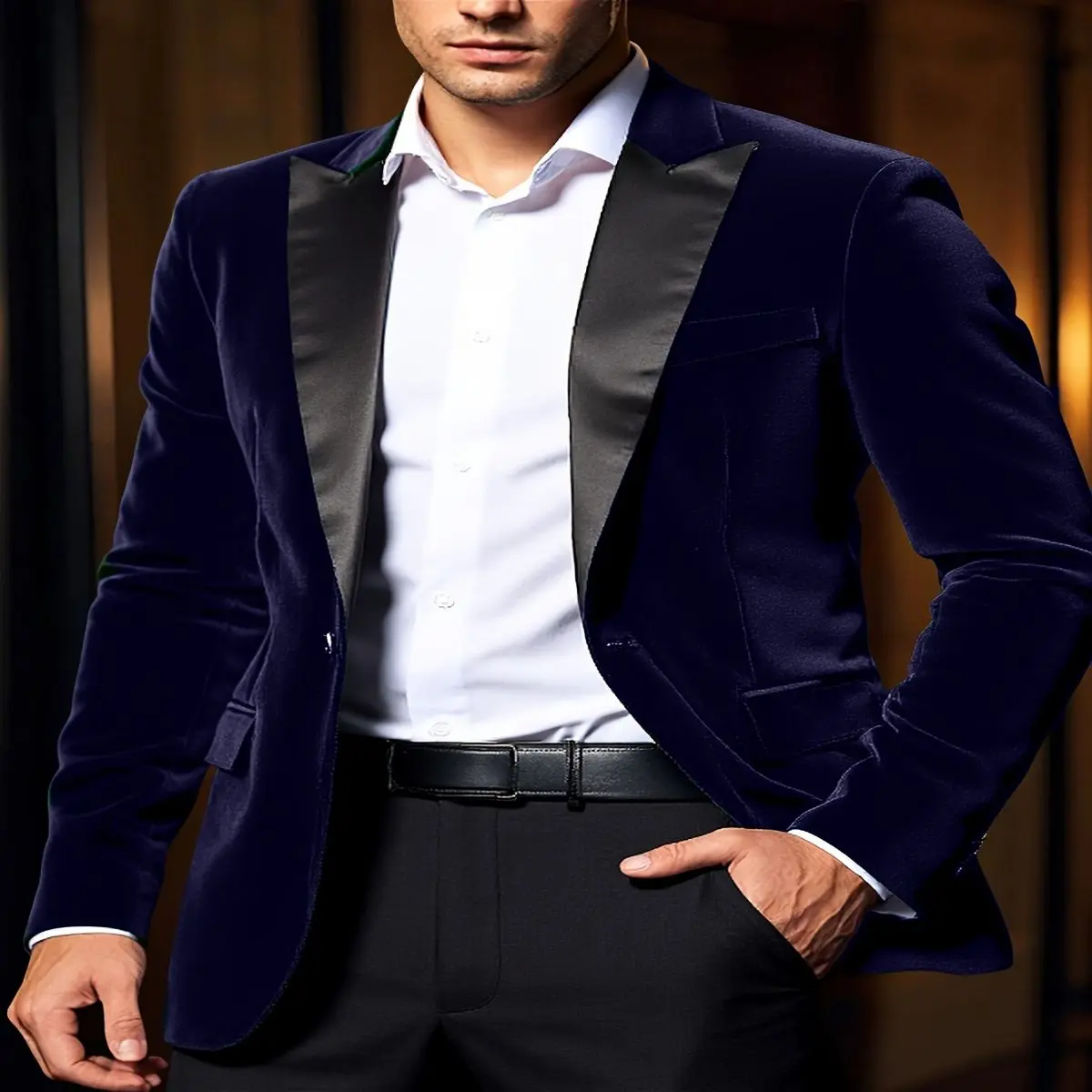 Men's Emerald Green Velvet Blazer Jacket - Slim Fit Formal Wedding & Special Occasion Coat with Notched Lapel, Long Sleeve, Dry Clean Only for Spring Summer Fall, Event Attire, Sophisticated Style, Lapel Design