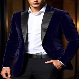 Men's Emerald Green Velvet Blazer Jacket - Slim Fit Formal Wedding & Special Occasion Coat with Notched Lapel, Long Sleeve, Dry Clean Only for Spring Summer Fall, Event Attire, Sophisticated Style, Lapel Design