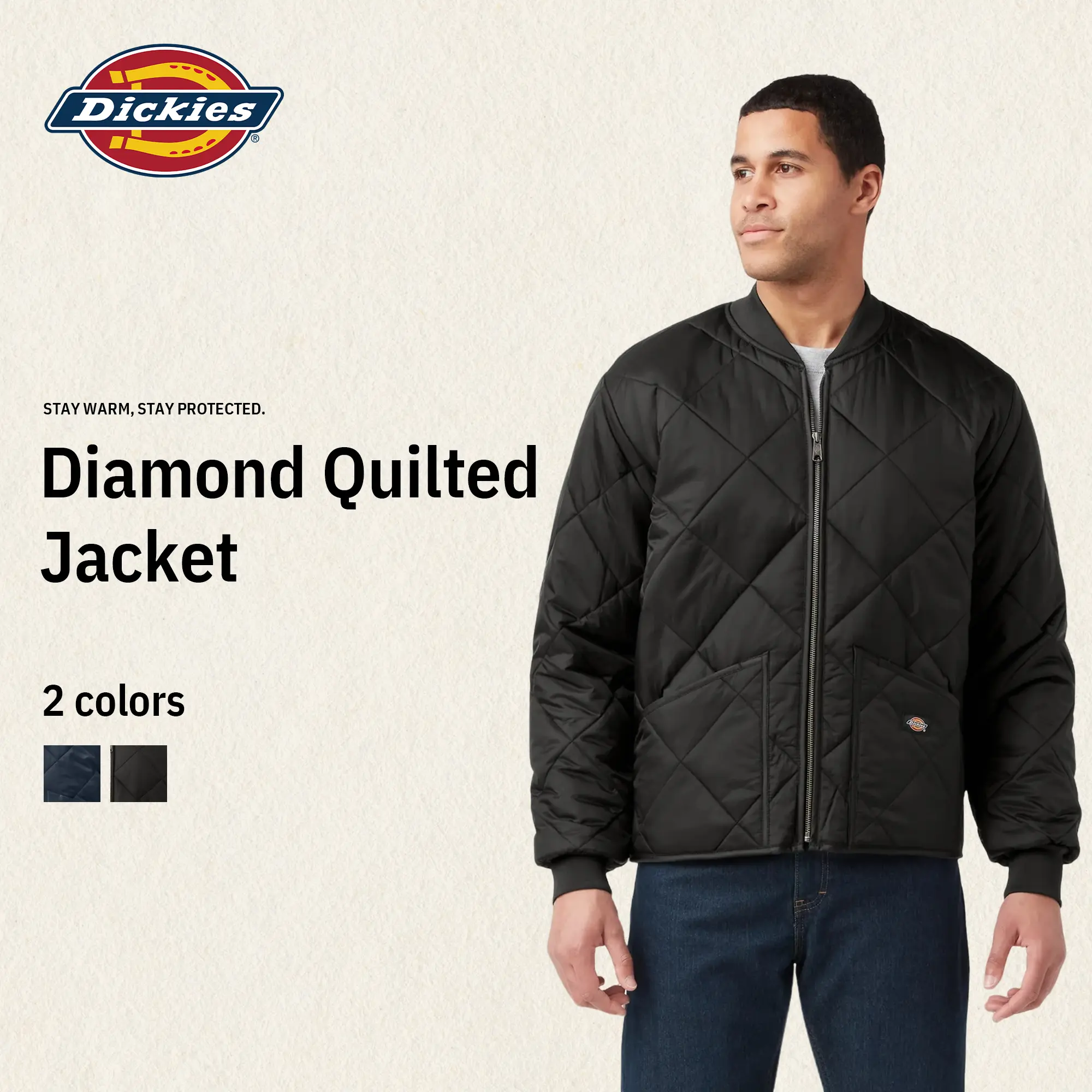 Dickies | Diamond Quilted Jacket,Water-Resistant, Hand Warmer Pockets