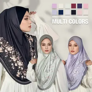 's Elegant Muslim Hijab Scarf - Adjustable Chiffon Khimar with Snap Closure, 12 Colors (Navy/Black/White//Dark Brown/Beige/Burgundy/Maroon/Lavender/Green/Gray/Pink) |   Breathable Islamic Cover for Ramadan, Eid & Daily Prayer