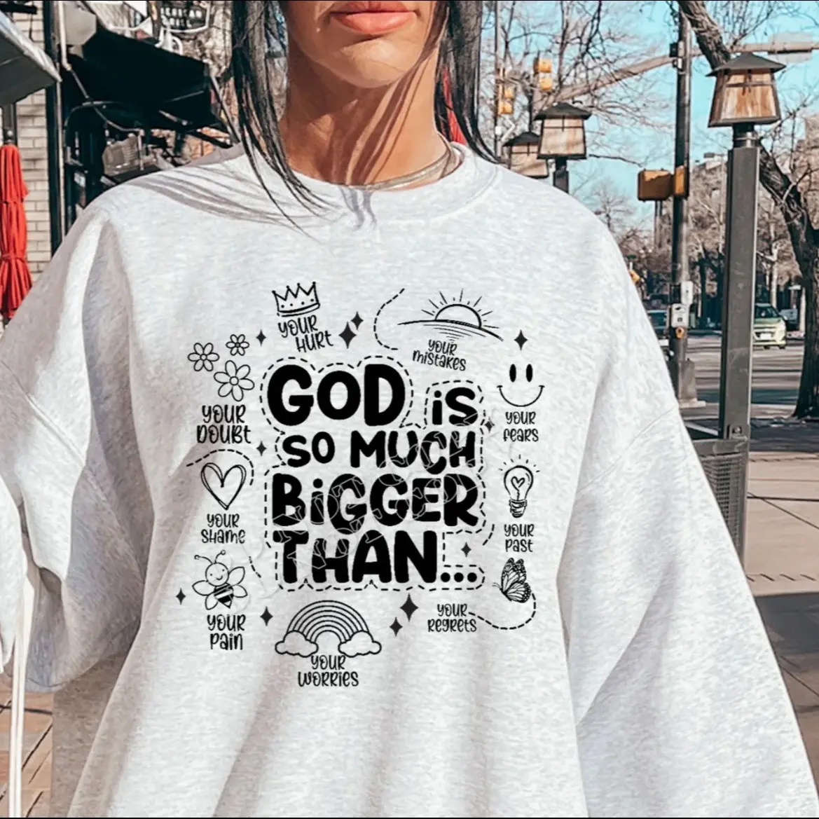 GOD is much bigger than Crewneck Sweater Unisex Womenswear