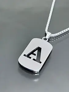 26-Letter English Alphabet Necklace | Titanium Steel Necklace | Unisex Couple's Accessory