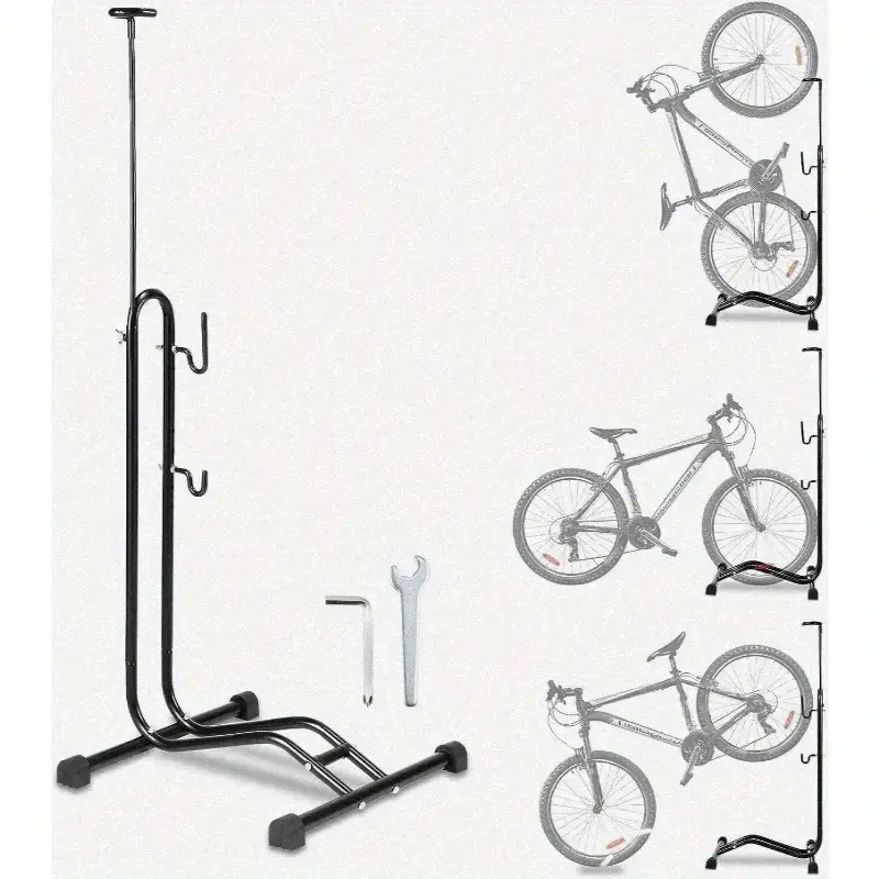 Heavy-Duty Freestanding Bike Rack - Sturdy L-Shaped Bicycle Parking Stand with Scratch-Resistant Foam Sleeve, Space-Saving Bike Organizer, U-Bolt Mounting for Garage, Apartment, Bike Shop
