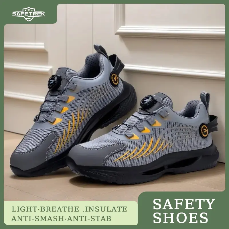 Safety Boots with Steel Toe Cap shoe，anti puncture safety shoe Durable, Anti-Slip Non-Slip EVA Warehouse Work Boots Footwear Closed shoe non slip work shoes steel toe shoes Worker Women
