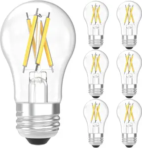 Sunco 6 Pack A15 Light Bulb LED, Edison Style Bulb, Dimmable Vintage Filament Lighting, 800 LM, 7W (60W Equivalent), 3000K Warm White, E26 Medium Base, Wet Rated UL