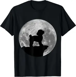 Toy Poodle Silhouette In The Moon Halloween Costume T-shirt