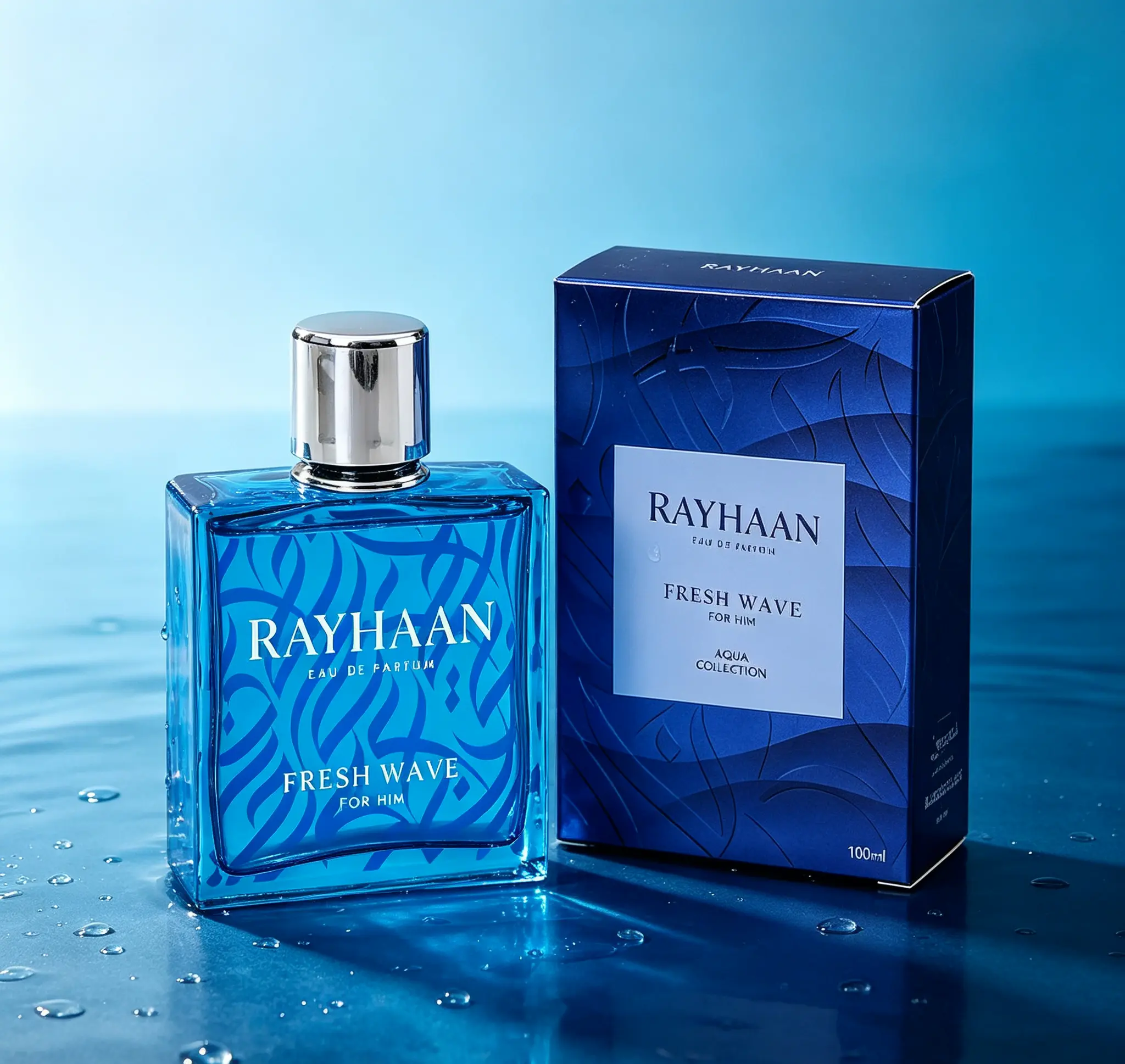 Rayhaan Fresh Wave Men’s EDP Spray 100ml (3.4 Ounce), Refreshing Clean Aquatic Masculine Fragrance, Long Lasting Everyday Cologne for Modern Men