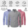 【3PCS】Men's plaid shirt; casual daily breathable long-sleeved stretch button-down collar men's coat. camisas  mangalarga  para  hombres Menswear Top