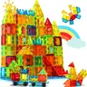 ALPHA GROUP 131PCS STEM Magnetic Blocks Set - Magnetic Construction Set with 2 Transportation Cars, Colorful Shape Learning Toys for Toddlers 3 Years Above, Safe Versatile Cool Gifts for Kids (Stimulates Creativity, Enhances Spatial Awareness)