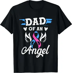 100% cotton Unisex Infant Loss Dad of Angel Pregnancy Baby Miscarriage T-Shirt