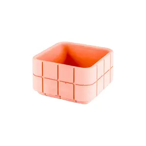 Block Design Tile Square Pot in Miami Pink