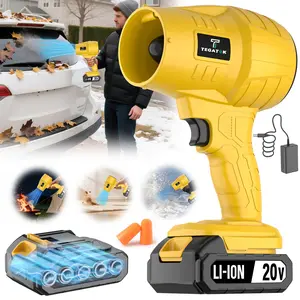 Handheld Cordless Leaf Blower, 20V Electric Cordless Leaf Blower with Battery and Charger for Yard Cleaning, Lawn Care, Car, Blowing Leaves and Dust (Yellow)