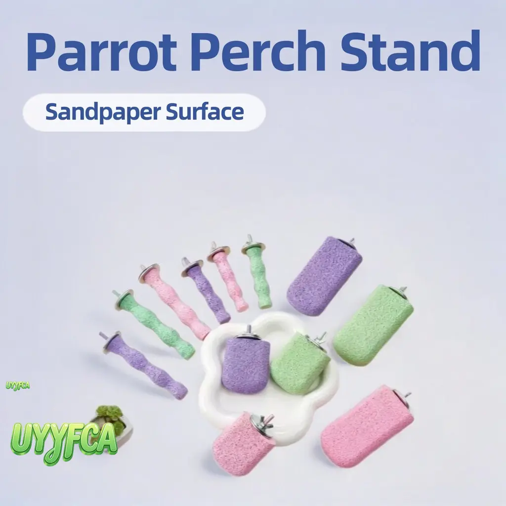 4 Pieces Bird Perches, Adjustable Resin Grinding Perch for Bird Cage, Non-Slip Parrot Stand for Nail and Beak Care, Easy Install Bird Cage Accessories for Small to Medium Parrots, Cockatiels, Budgies and Macaws,summerwins