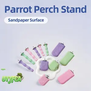 4 Pieces Bird Perches, Adjustable Resin Grinding Perch for Bird Cage, Non-Slip Parrot Stand for Nail and Beak Care, Easy Install Bird Cage Accessories for Small to Medium Parrots, Cockatiels, Budgies and Macaws,summerwins