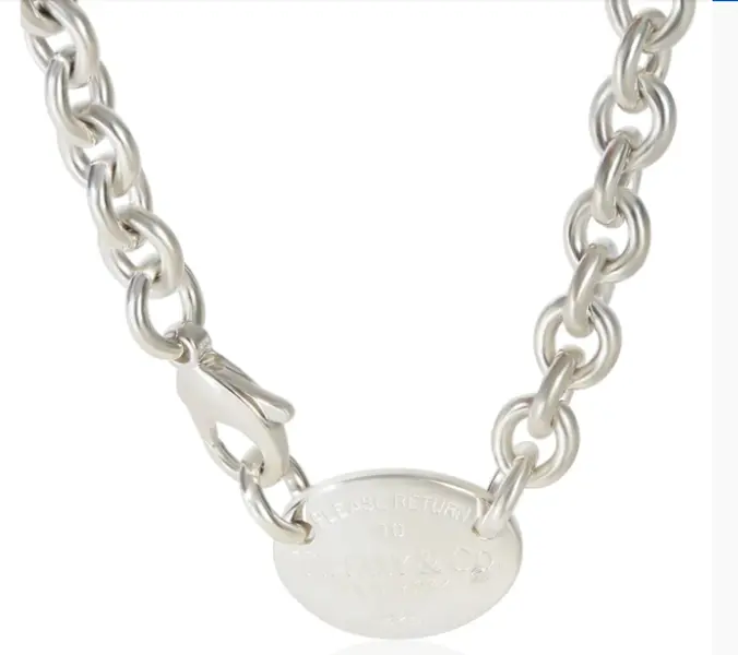 Pre-owned Tiffany & Co. Sterling Silver Return To Tiffany Necklace