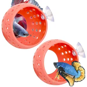 Betta Tunnel, 2 PCS Aquarium Fish Hideout with Suction Cup Tank Tunnel Shrimp Cave Aquarium Ornament Fish Tank Accessories for Shrimp Betta Guppy Hiding Resting (Pink) betta  bubble  nest