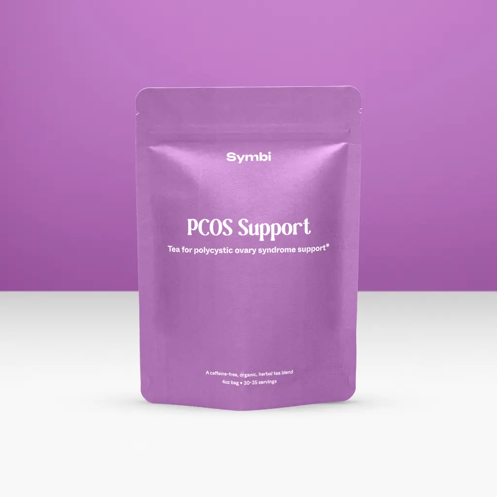 PCOS Support Tea Blend, 4oz | Symptom Help, Anti-Inflammatory, Balances Blood Sugar | 100% Organic, Caffeine-Free, No Additives or Sweeteners | Symbi