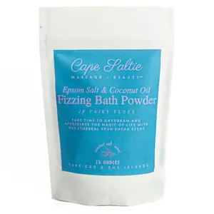 "Fairy Floss" Vegan, Epsom Salt & Coconut Oil Fizzing Bath Powder, 15oz.  — Candied, Airy, Sweet