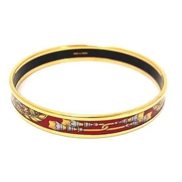 Pre-owned Hermès Thin Enamel Printed Bangle J8061924