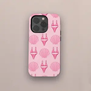 Vintage Seashell Pattern Phone Case: Beachy Tropical Design