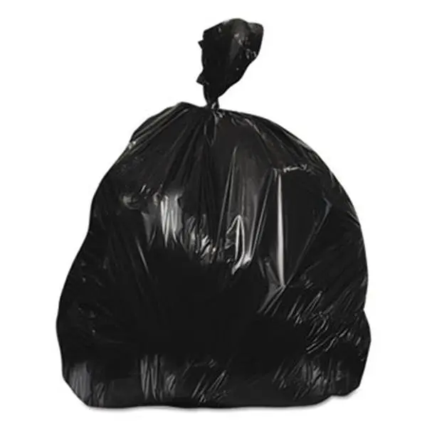 Black High-Density Coreless Trash Bags - 60 Gal, 60x38 in, 17 Micron, for Home Supplies Bin Use