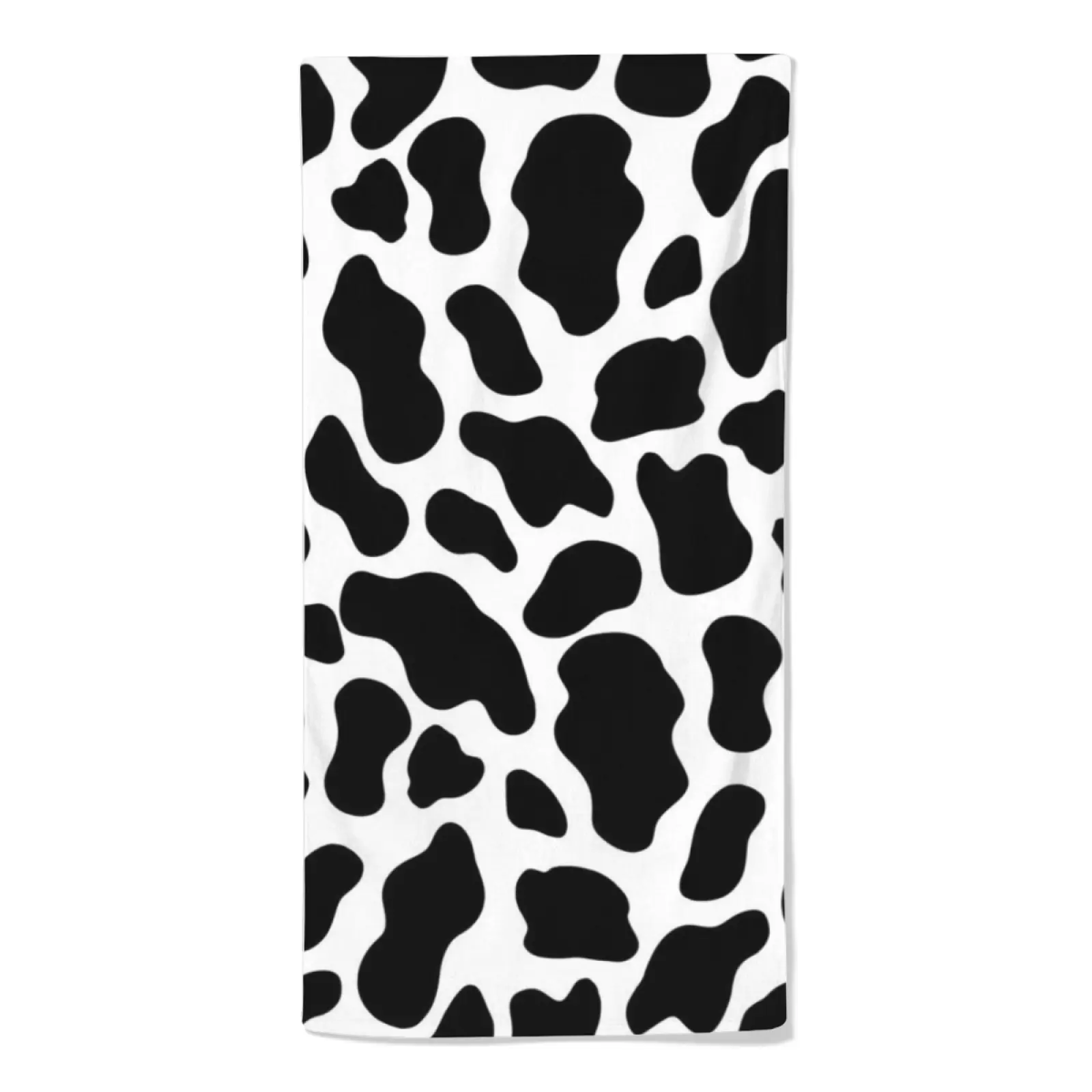 Black White Cow Print Microfiber Hand Towel 16×24 Inch (40×60cm), Soft Quick Dry Absorbent Towel for Bathroom Kitchen Farmhouse Home Decor