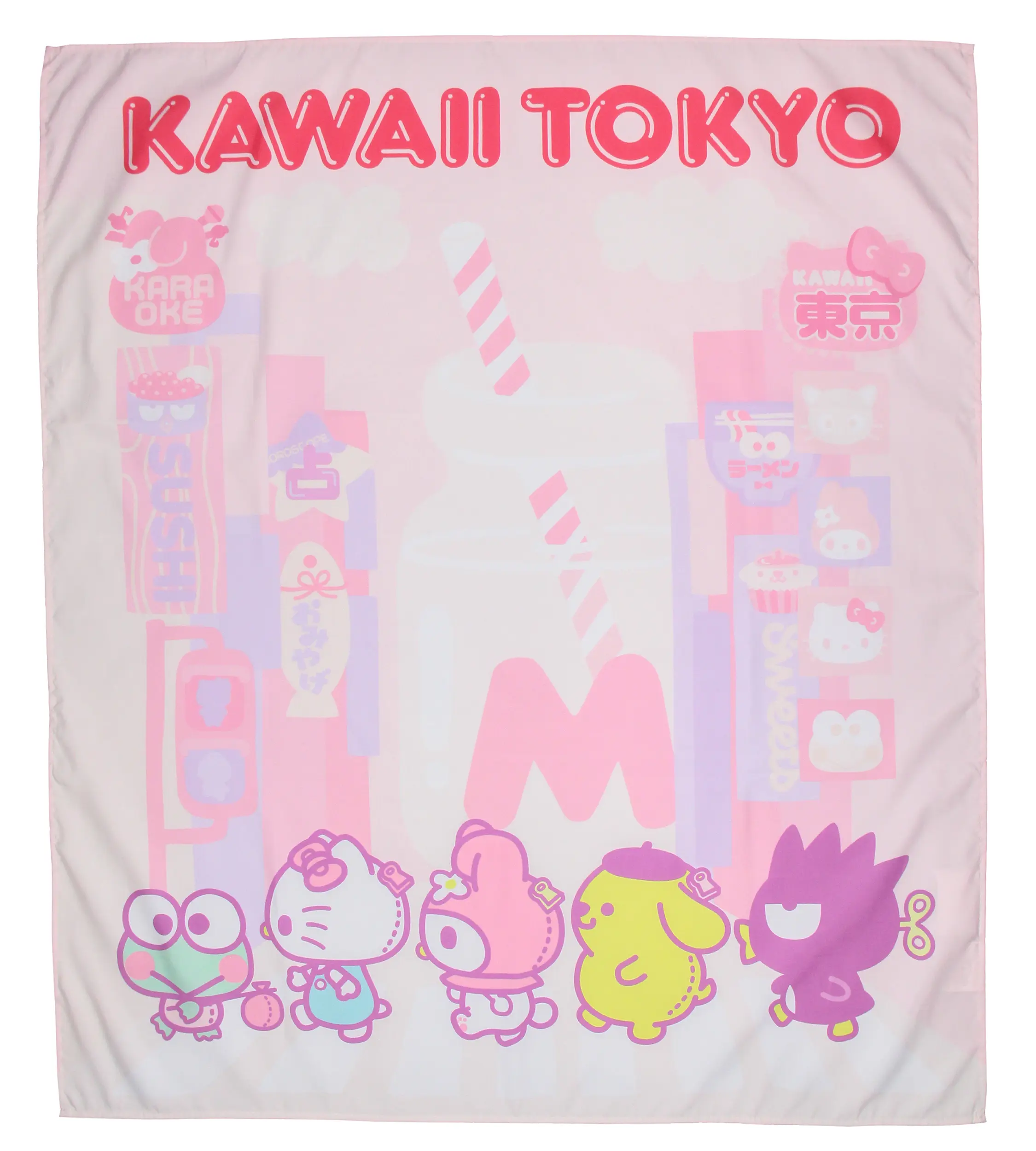 Sanrio Hello Kitty and Friends Tokyo City Pop Art Tapestry for Bedroom Wall Hanging for Living Room Dorm Home Decor 40"x34"