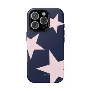 Navy Pink Star Phone Case Stylish Phone Cover,Cover for iphone 17 phone case 16 pro max 15 Plus 14 13 12 11 Cute, clear, military-grade, high-end, durable, shockproof, and drop-resistant 2-in-1 glossy phone case