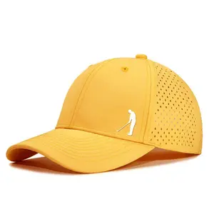 Quick-Dry Golf Cap with Perforated Mesh Gentleman Design Trucker Hat Adjustable Fit for Enthusiasts Stylish Comfortable