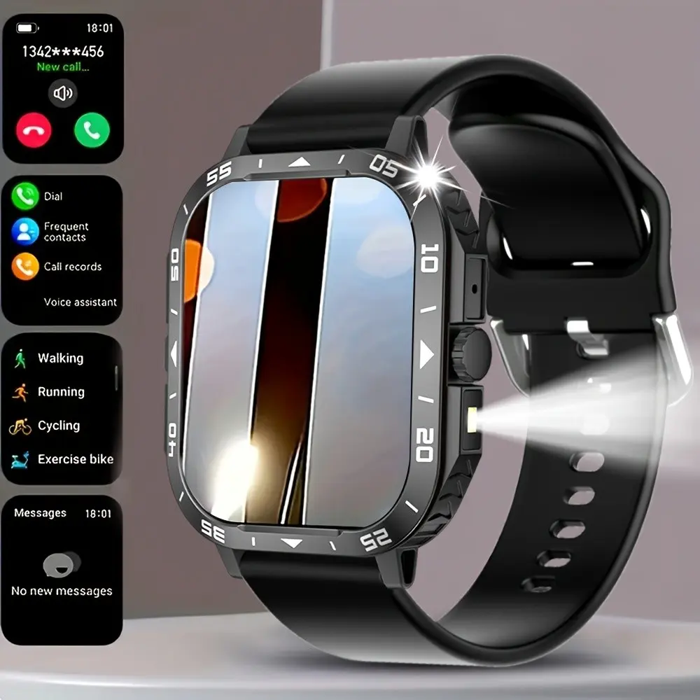 Men's Smartwatch with HD Display, Wireless Calling & Voice Assistant, 100+ Sports Modes, USB Charging, Music Control, Step Tracking, Fitness Tracker Watch, Smartwatch for Fitness, Multifunctional Smartwatch, Sports Smartwatches, Fitness Smart Watches