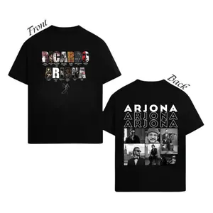 Ricardo Arjona Discography Vintage T-Shirt – Latin Music Album Collage Graphic Tee, Timeline Front & ARJONA Photo Collage Back Print Streetwear Shirt