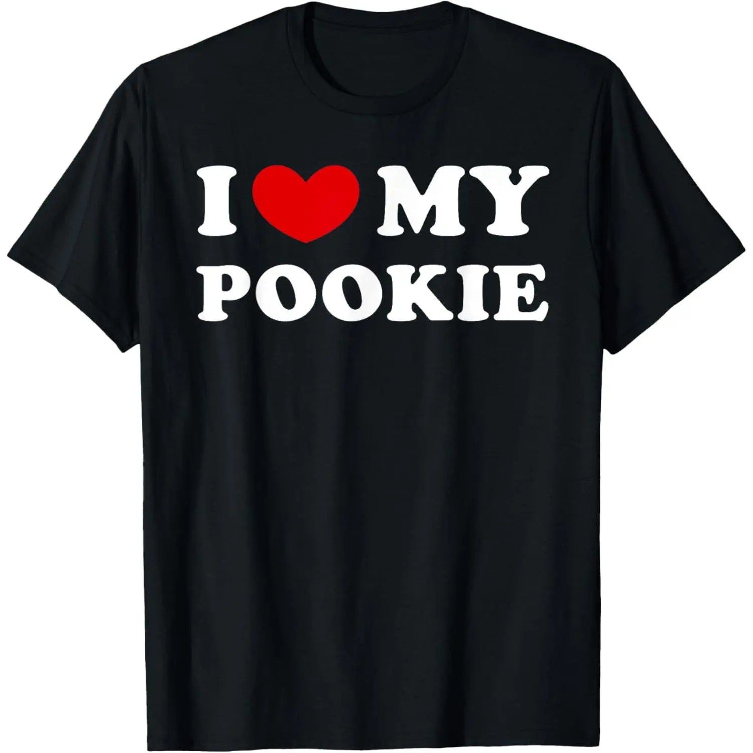 Men's "I Love My Pookie" Casual Classic Short-Sleeve T-Shirt - Menswear Tops, Shortsleeve, Round Neck, Vintage