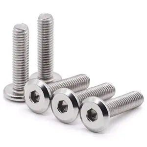 M10-1.5 x 20mm Binding Screws Furniture Screws Connection Bolt Flat Round Head Socket Head Cap Screws 304 Stainless Steel 18-8 Full Thread 15 pcs