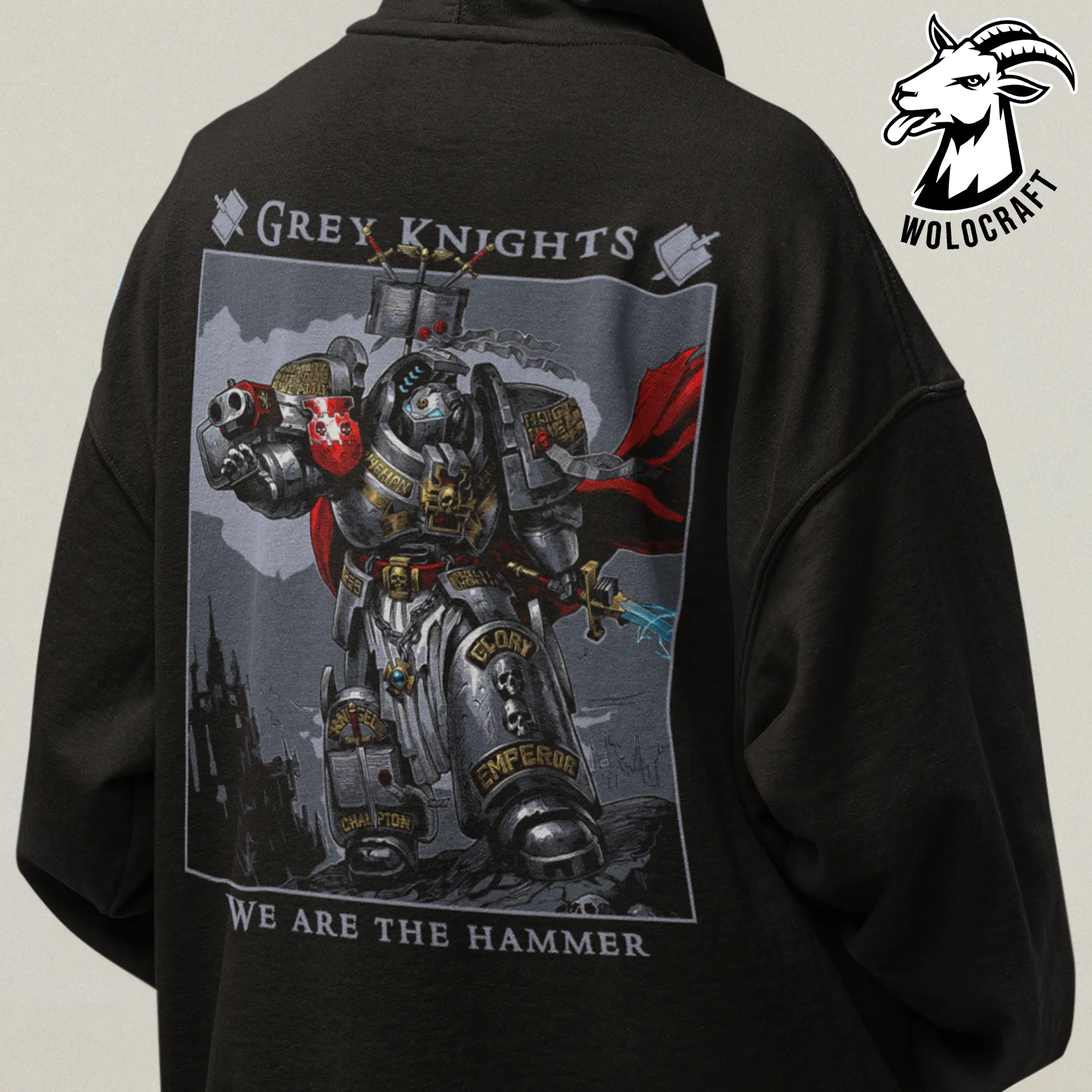 Grey Knights Warhammer 40K Hoodie "We Are The Hammer!", Unisex Adeptus Astartes Hooded Top, Space Marine Fan Apparel, Gaming Gift