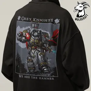 Grey Knights Warhammer 40K Hoodie "We Are The Hammer!", Unisex Adeptus Astartes Hooded Top, Space Marine Fan Apparel, Gaming Gift