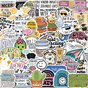 Sarcasm Quotes Pattern Sticker, Funny Stickers, 50/1000pcs Waterproof Self Adhesive Decor Paper, Decor Sticker for Gift Greeting Card Laptop Phone, Ornaments